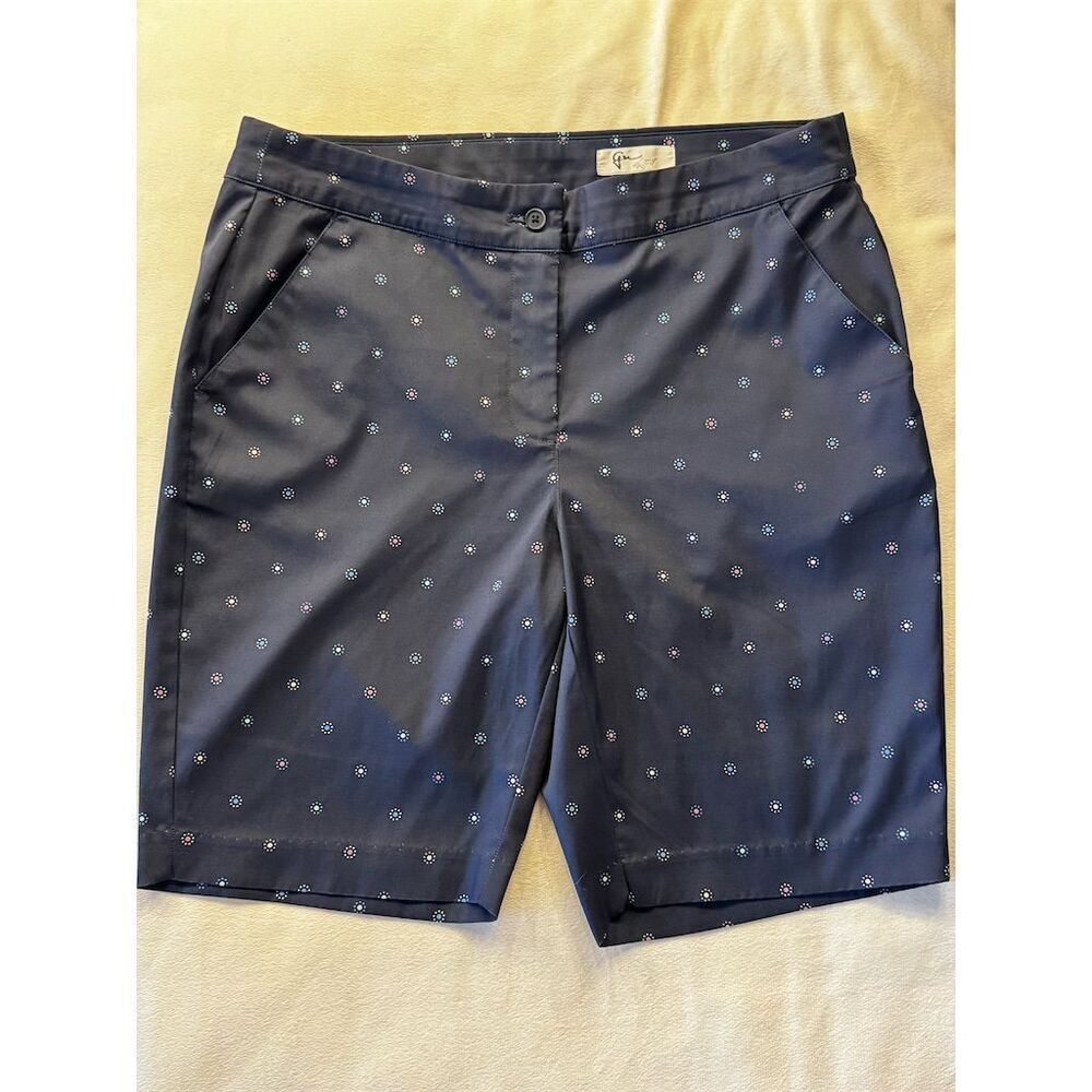 Greg Norman Men's Size 8 Blue Polka Dot Golf Chino Shorts